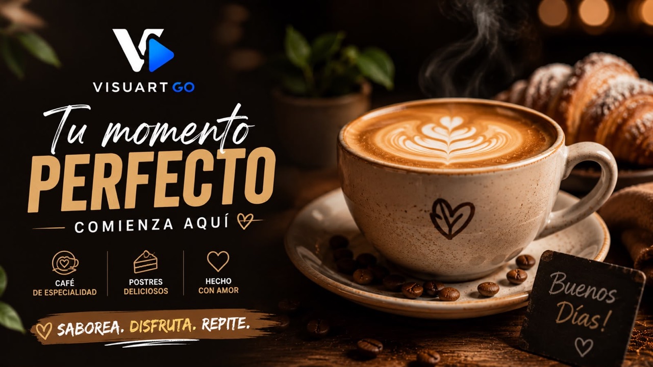Anuncio de cafetería: tu momento perfecto