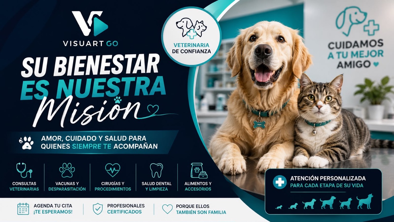 Anuncio de veterinaria: su bienestar es nuestra misión