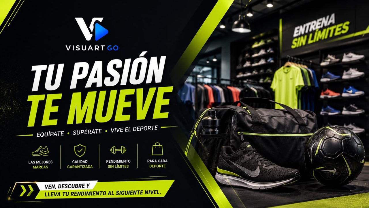 Anuncio de tienda deportiva: tu pasión te mueve
